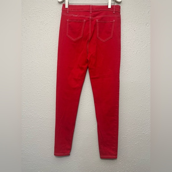 SHEIN Red Skinny Pants with Tapered Fit - Picture 6 of 7